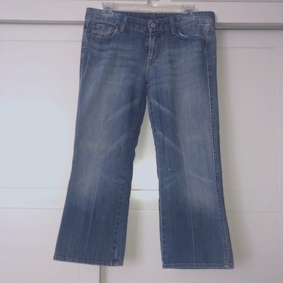 7 For all Mankind Capri light denim Stretch Jeans size 30 w/22" inseam - Picture 1 of 9